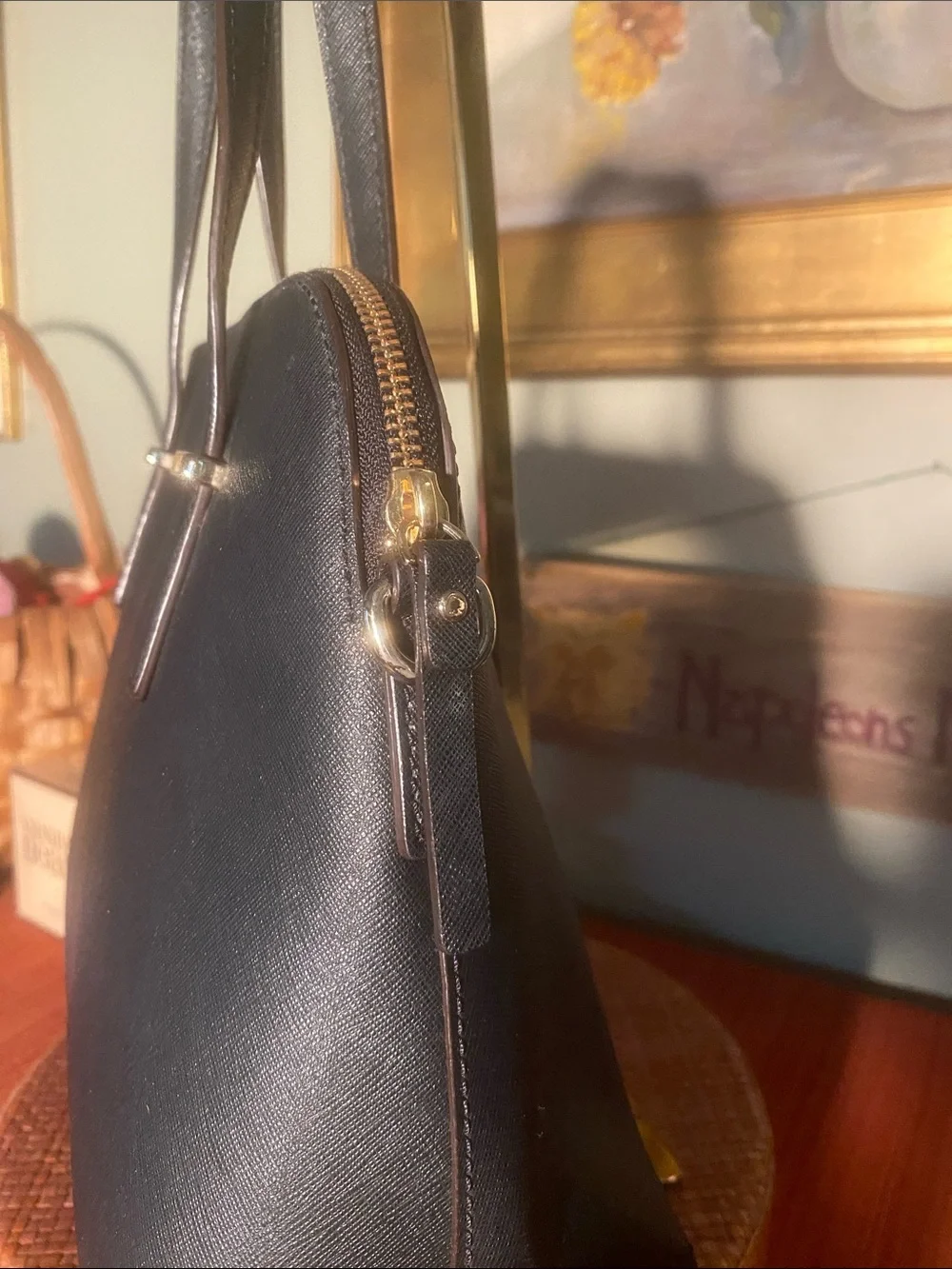Kate Spade NY Cedar Street Maise satchel shoulder handbag cross stitch leather